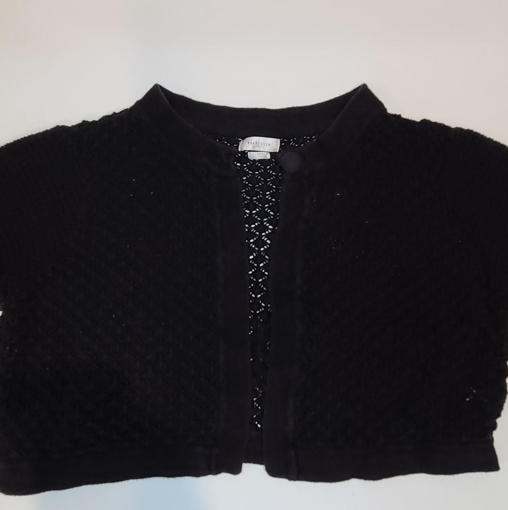 3/$15 Van Heusen cute black crop sweater, sz XL